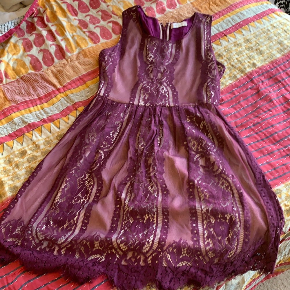 Altar’d State burgundy lace dress